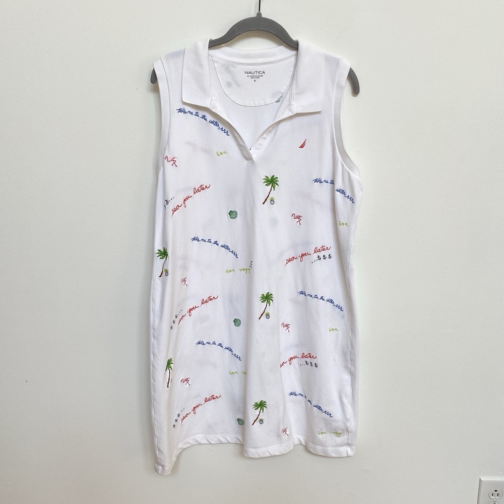 Nautica Sea You Later Tennis Dress XL Sleeveless Nautical Polo Dress - Picture 6 of 7